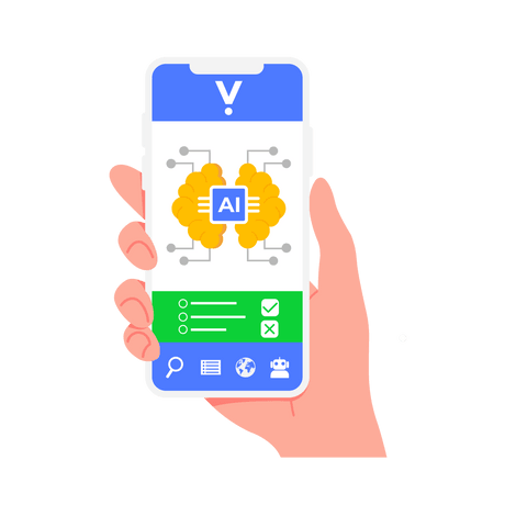 A smartphone/tablet device with educational content displayed